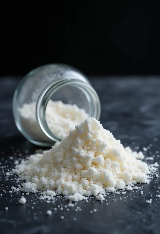 Σκόνη άγαρ-άγαρ σε γυάλινο βαζάκι