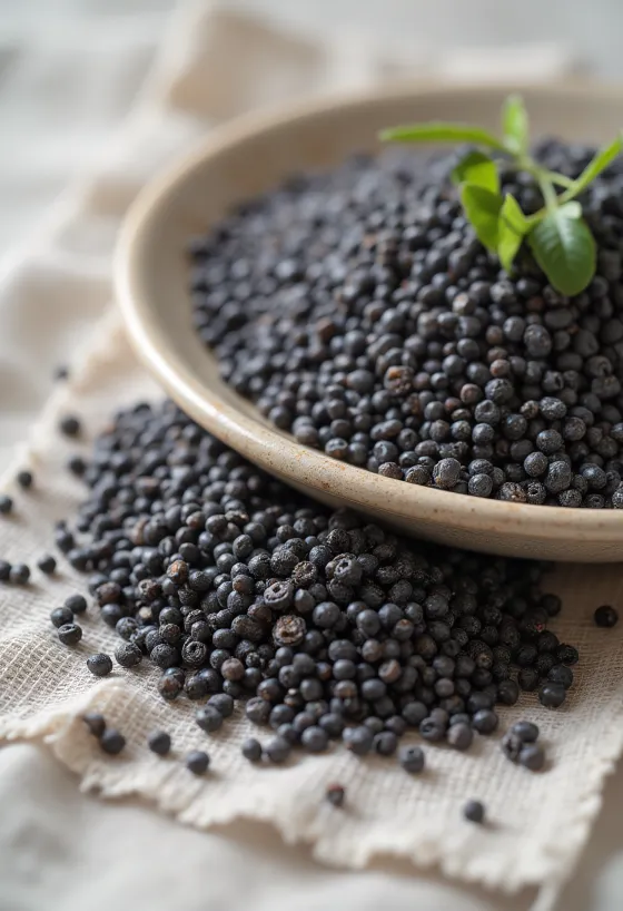 Μαύροι σπόροι Chia σε κοντινό πλάνο, διάσπαρτοι σε λευκό φόντο