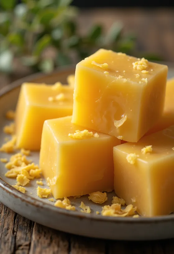 Βρώσιμο μελισσοκέρι σε πλάκα και τρίμμα