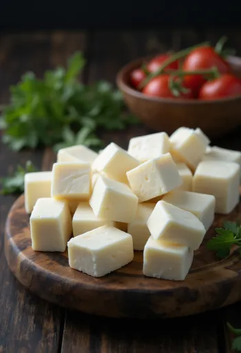Φρέσκο ινδικό τυρί Paneer σε λευκό μπολ