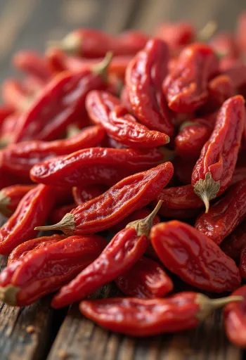 Καρποί Goji berries σε γυάλινο βάζο και αποξηραμένοι γύρω του