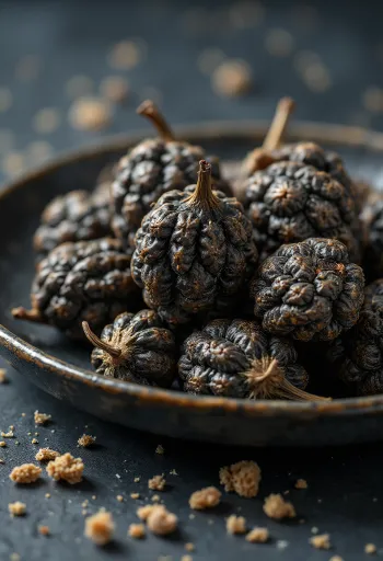 Καρποί μακρύ πιπεριού (Piper longum) σε ξύλινη επιφάνεια