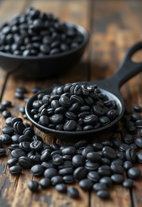 Μαύροι ηλιόσποροι με το χαρακτηριστικό σκληρό κέλυφός τους.