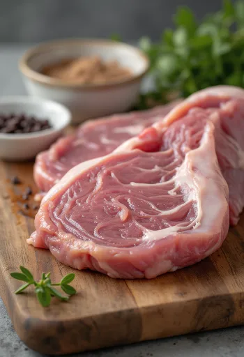 Φέτες ωμής γλώσσας σε ξύλο κοπής, καθαρισμένες