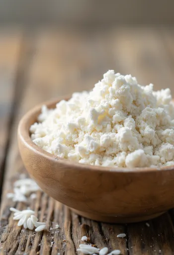 Λεπτό ρυζάλευρο σε κεραμικό μπολ