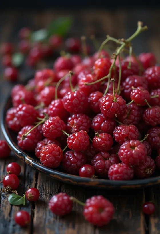 Φρέσκοι καρποί σχιζάνδρας σε κόκκινο χρώμα, μερικοί κομμένοι, σε ωμή κατάσταση