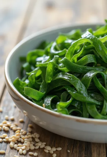 Ενυδατωμένα φύκια Wakame σε μπολ