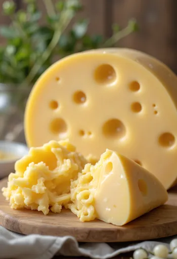 Φέτες τυριού Τραπίστ σε ξύλινο ξύλο κοπής