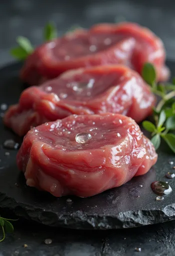 Ωμά φιλέτα αγριόπαπιας με μπαχαρικά σε ξύλο