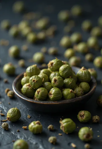 πράσινο πιπέρι ολόκληρο σε κεραμικό μπολ
