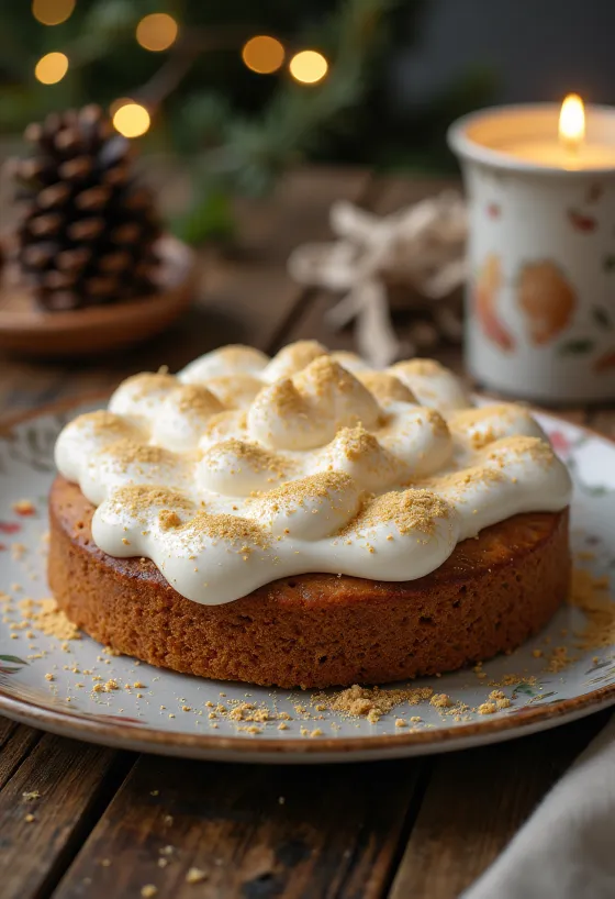 Χριστουγεννιάτικη πικάντικη τούρτα διακοσμημένη με κανέλα και χρυσόσκονη