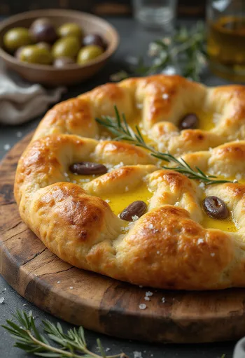 Pizza Focaccia με αλάτι και ελαιόλαδο από τη Λιγουρία