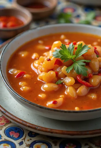 Ρευστή γλυκόξινη σάλτσα με εμφανή κομματάκια σκόρδου