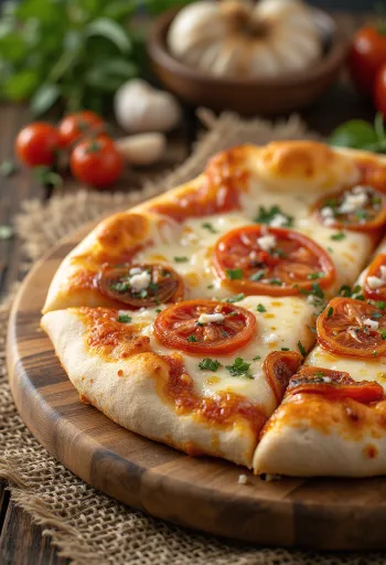 Pizza ai Pomodori Secchi με λιαστή ντομάτα και τυρί