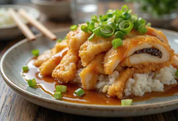 Katsudon με γέμιση σκόρδου και μίσο φρεσκοσερβιρισμένο
