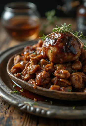 Καπνιστή BBQ χοιρινή σπάλα σερβιρισμένη