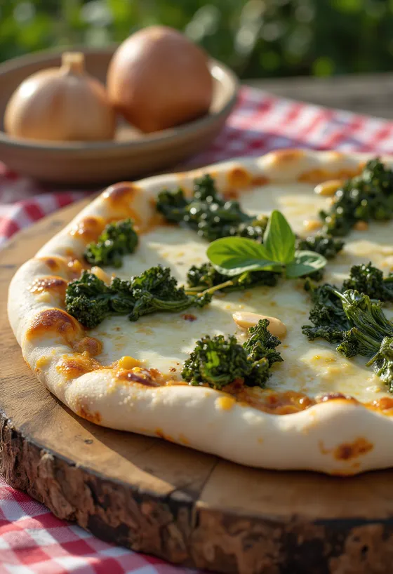 Pizza al Cavolo Nero με λαχανίδα και τυρί