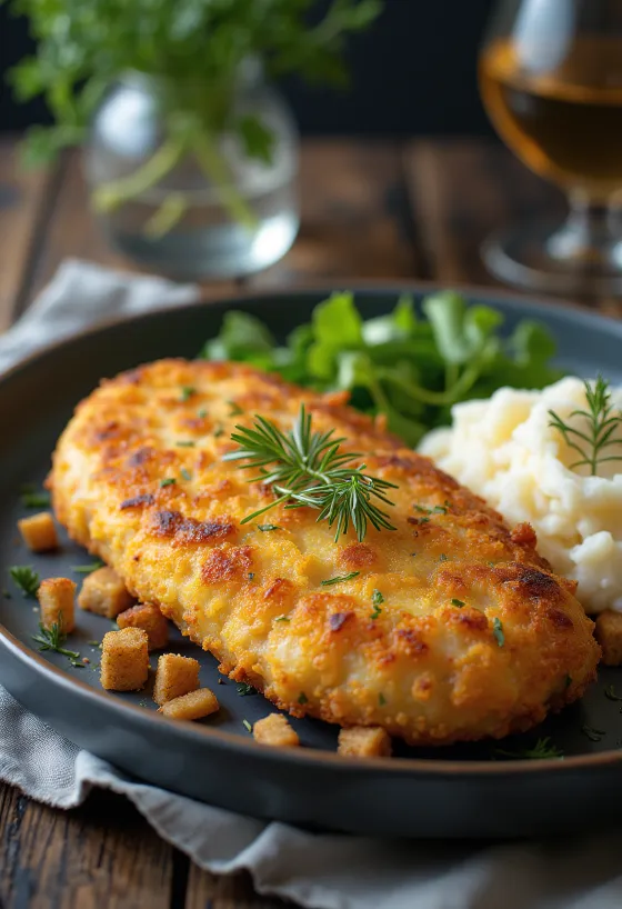 Pozharsky cutlet, ρωσικό μπιφτέκι κοτόπουλου με βούτυρο και φρυγανιά, σερβιρισμένο με πουρέ πατάτας
