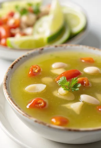 Γλυκόξινη σάλτσα λάιμ τσίλι σερβιρισμένη