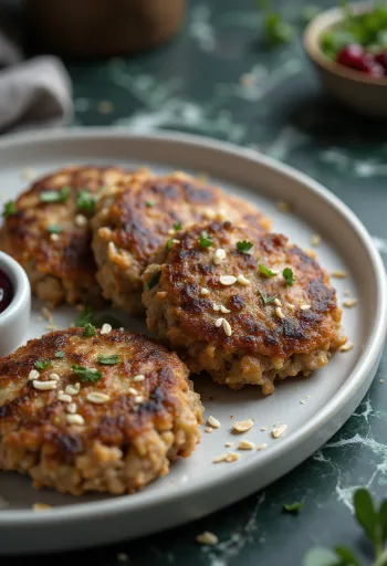 Frikadeller με νιφάδες βρώμης, τραγανές και λαχταριστές μπουκιές κρέατος διακοσμημένες με φρέσκο μαϊντανό