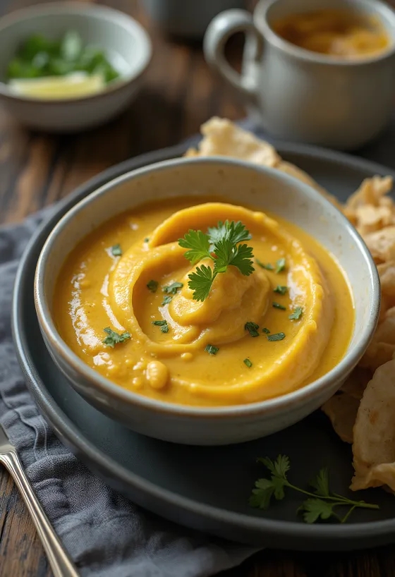 Σάλτσα κάρυ Korma σερβιρισμένη με ρύζι