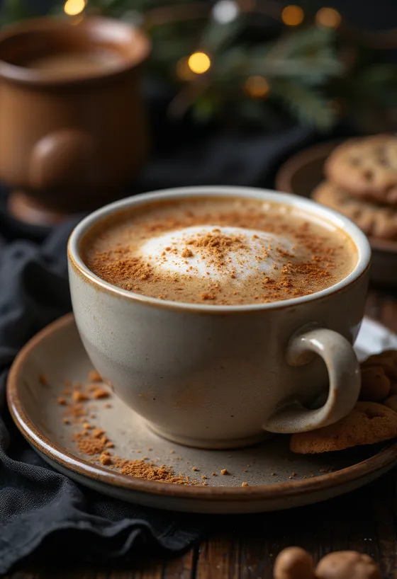 Κούπα με ζεστό latte, αφρόγαλα και κανέλα