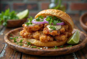 Pan con chicharrón με σάλτσα σκόρδου, τραγανό χοιρινό και φρέσκια σαλάτα