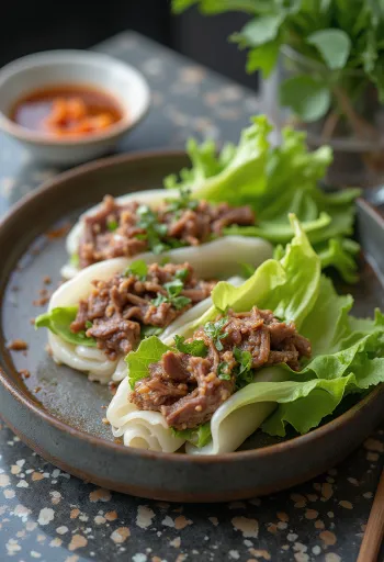 Ρολά pho cuon με μοσχάρι και μυρωδικά