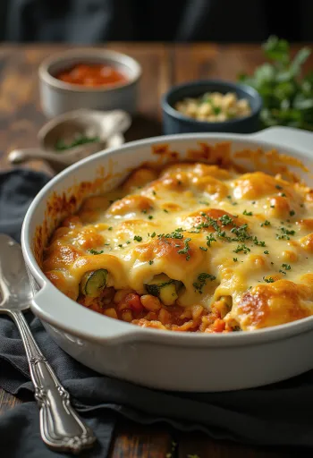 Βίγκαν ογκρατέν κολοκύθι με σάλτσα ντομάτας