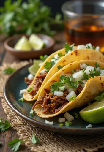 Pulled Beef Taco, τρυφερό μοσχάρι σε τορτίγια, με λαχανοσαλάτα και κόλιανδρο