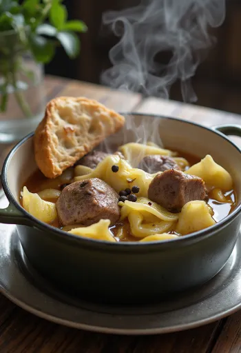 Fårikål με αρνί και λάχανο, σερβιρισμένο με πίτα