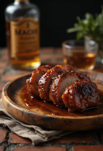 Καπνιστός BBQ χοιρινός λαιμός με σάλτσα ουίσκι σερβιρισμένος