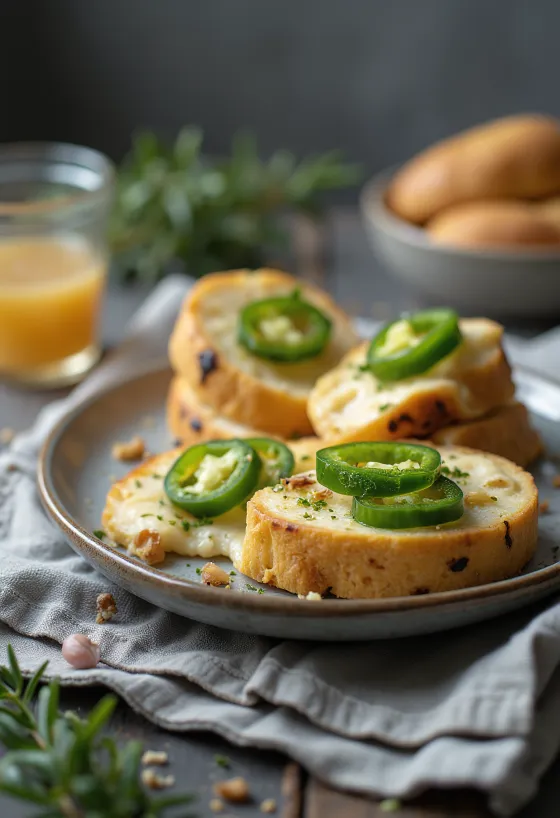 Leipäjuusto με χαλαπένιο, σοταρισμένο με φρέσκο κόλιανδρο και ελαιόλαδο, σερβιρισμένο.
