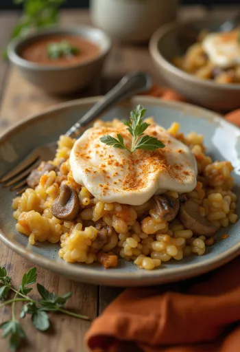 Βίγκαν ογκρατέν λάχανο Σαβοΐας με λαχανικά σερβιρισμένο