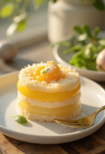 Bánh da lợn με γάλα καρύδας, κομμένο σε φέτες και φρεσκοσερβιρισμένο