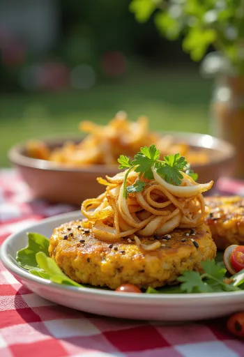 Handvo με ψητό κρεμμύδι, πλούσιο και πικάντικο χορτοφαγικό πιάτο