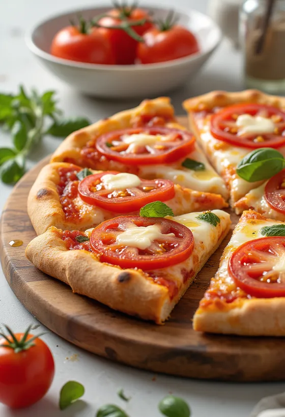 Pizza al Pomodoro Fresco με φρέσκια ντομάτα και μοτσαρέλα