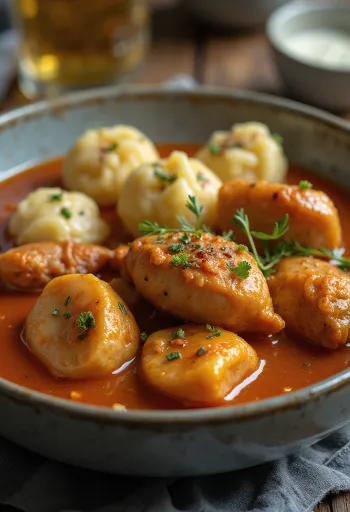 Pörkölt fürjhússal σερβιρισμένο