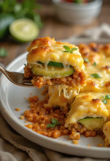 Ογκρατέν κολοκυθιού με κόκκινες φακές σερβιρισμένο