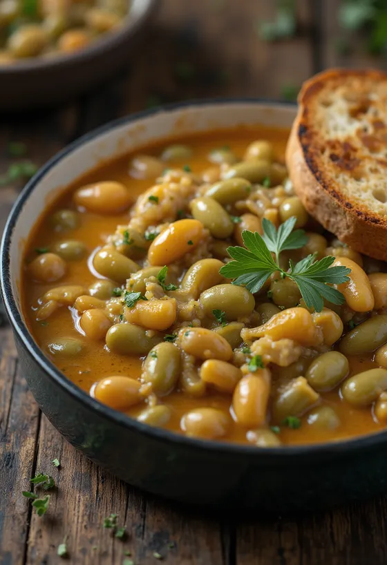 Φασολάκια σε πηχτή σάλτσα γιαουρτιού, πασπαλισμένα με φρέσκο άνηθο