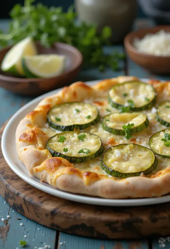Pizza al Zucchini με κολοκυθάκι και τυριά