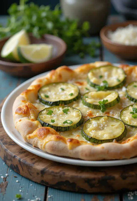Pizza al Zucchini με κολοκυθάκι και τυριά