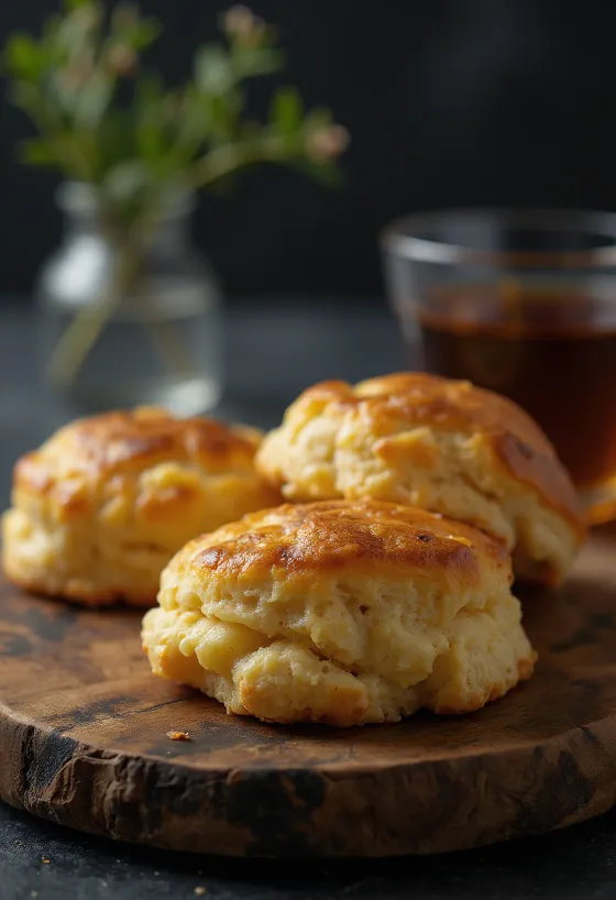 Scone με αυγό, χρυσοκίτρινα, τραγανά γλυκίσματα