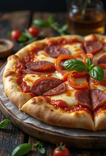 Pizza alla Campagnola με σαλάμι και λαχανικά