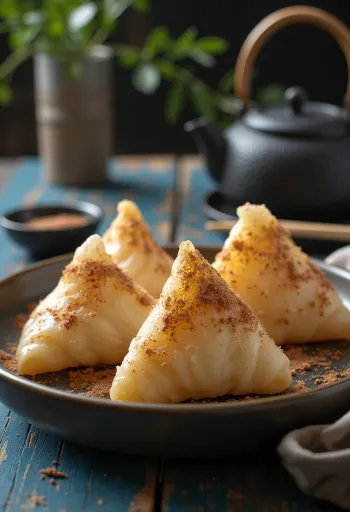 Yatsuhashi με κανέλα, ιαπωνικό γλυκό με τρίμμα καρύδας