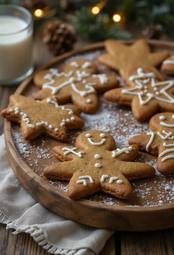 Φιγούρες τζίντζερμπρεντ σερβιρισμένες με διακόσμηση