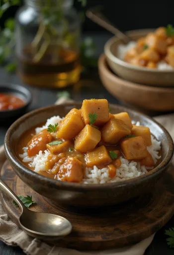 Gudeg με τέμπε, ινδονησιακό πιάτο με συνδυασμό jackfruit και τέμπε, σε πλούσια σάλτσα γάλακτος καρύδας