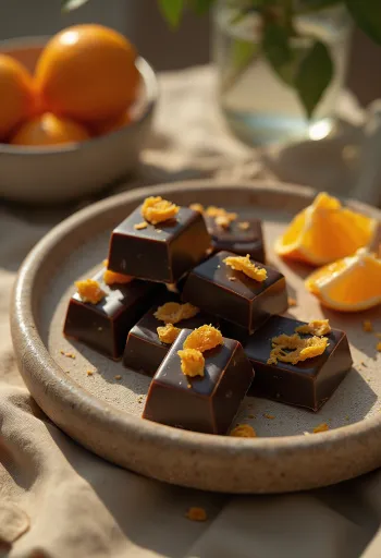 Σοκολάτα με πορτοκάλι σερβιρισμένη σε πιάτο