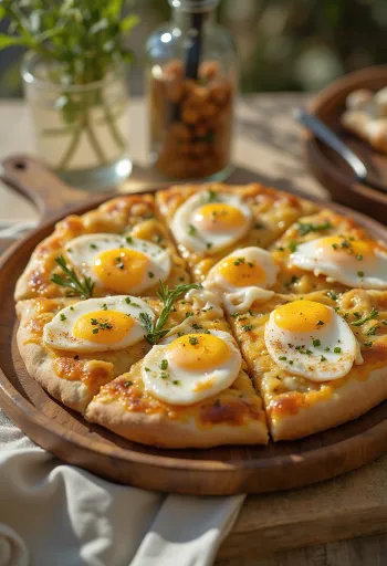 Πίτσα Sabich σερβιρισμένη