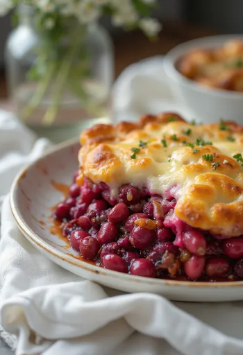 Παντζάρι και φασόλια στο φούρνο σερβιρισμένα